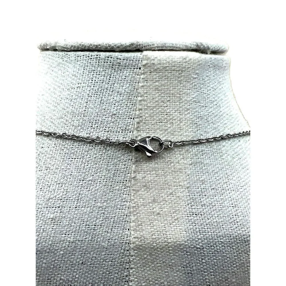 NEW Faux Turquoise Silver Chain Sun And Moon Pendant Necklace - Picture 8 of 9